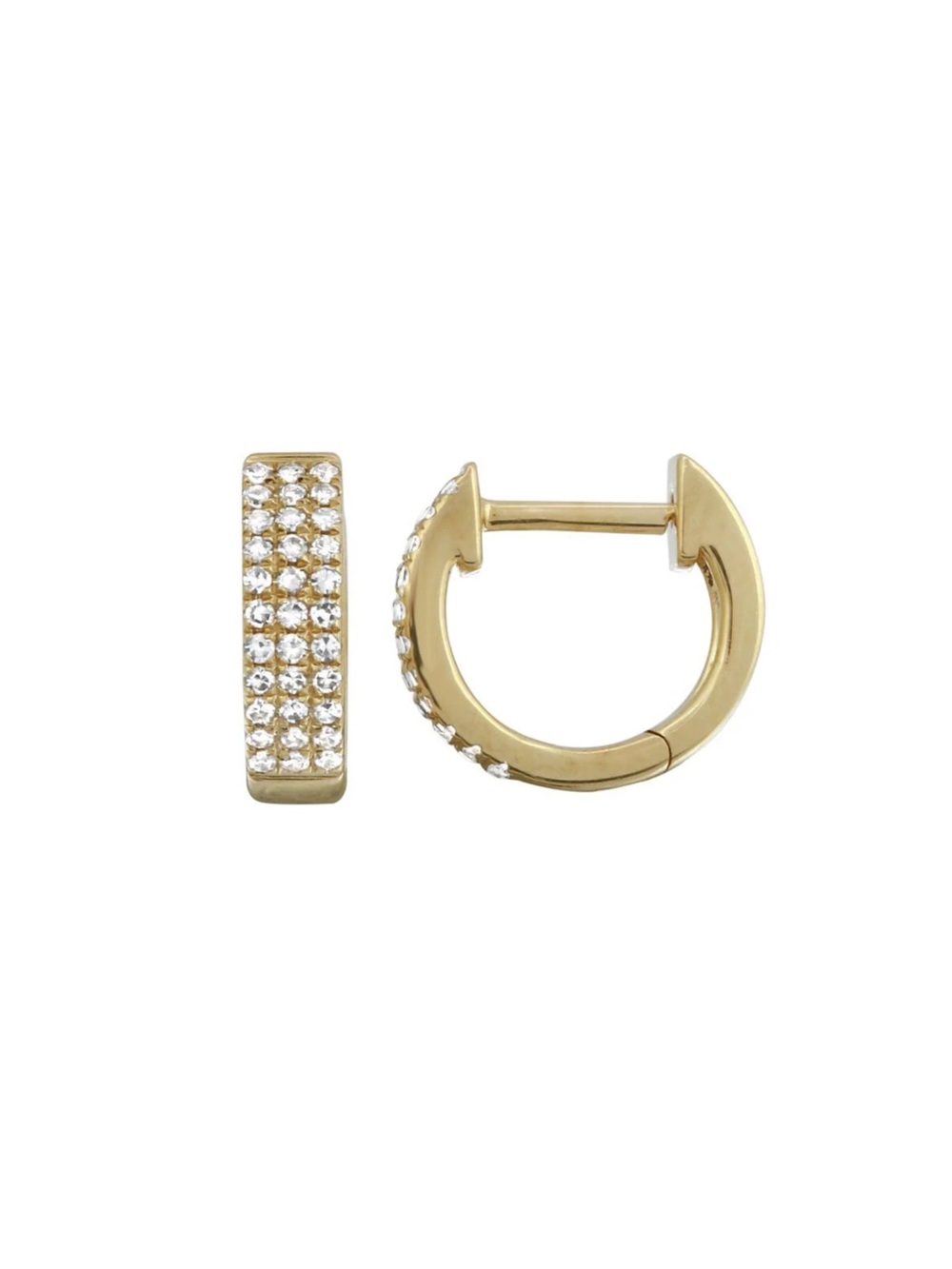 Sterling Silver Diamond Pavé Hoop Earrings